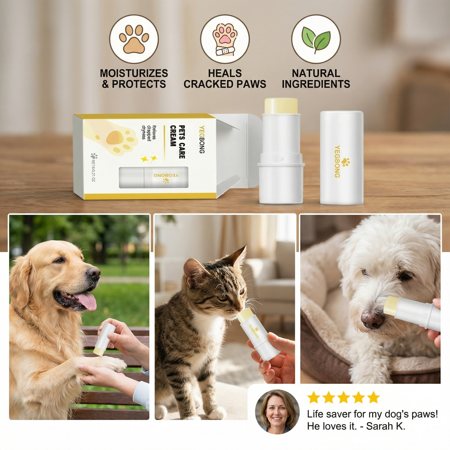 Caring and Protective Balm Stick for Paws and Nose