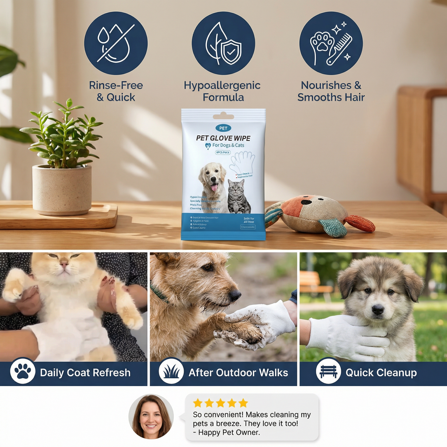 Glove Cleaning Wipes for Pets