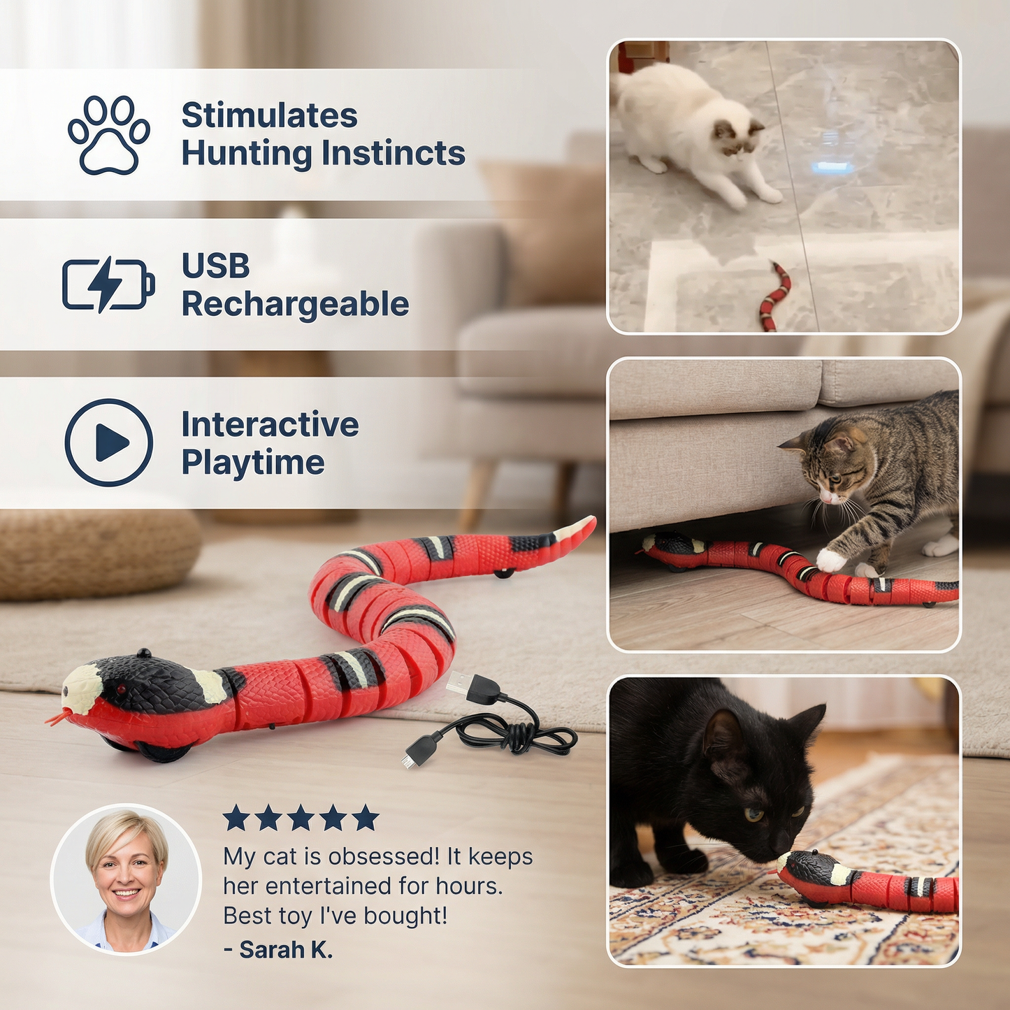 Snakey – Interactive Cat Toy
