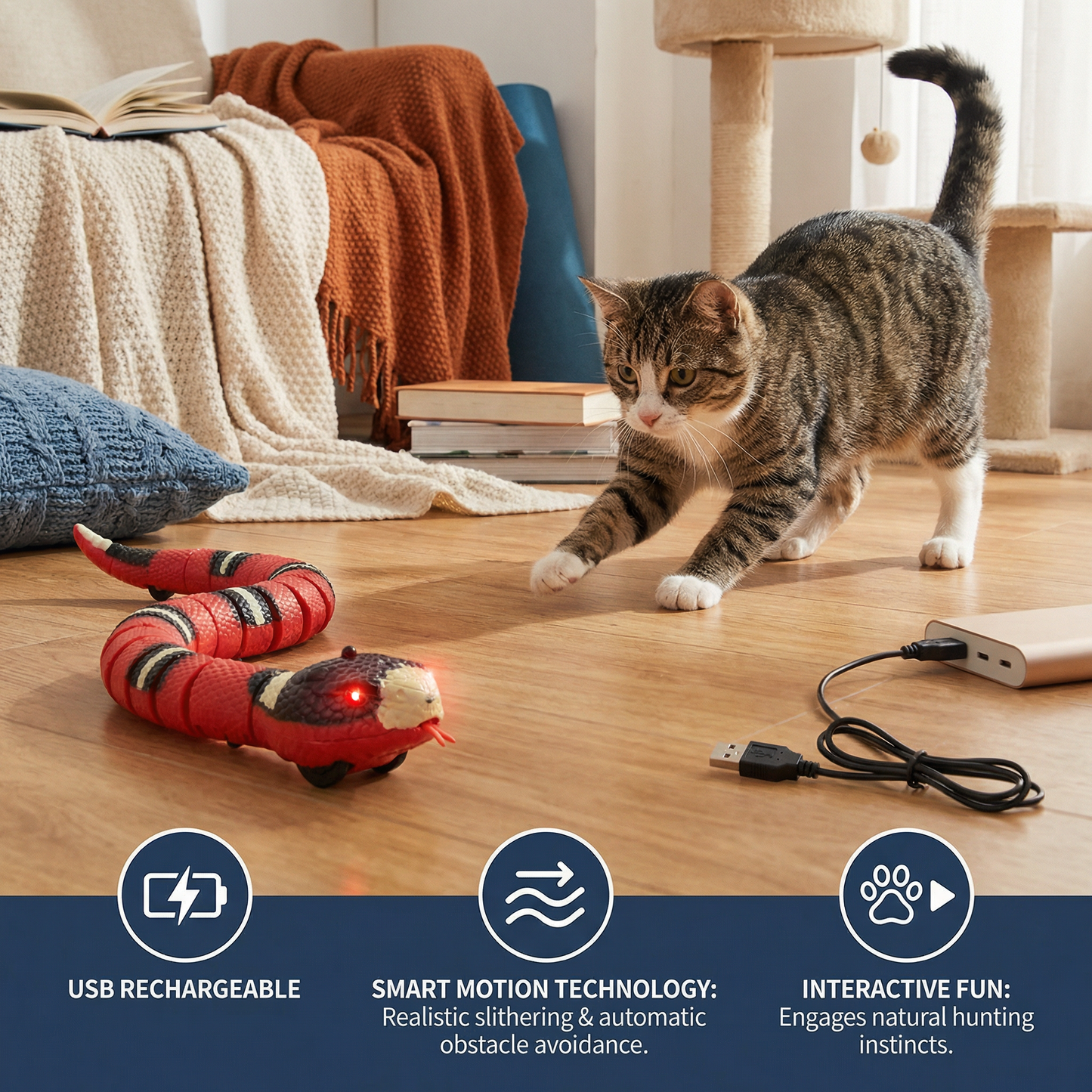 Snakey – Interactive Cat Toy