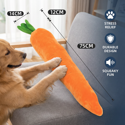 Squeaky Carrot Dog Toy for Stress Relief and Play