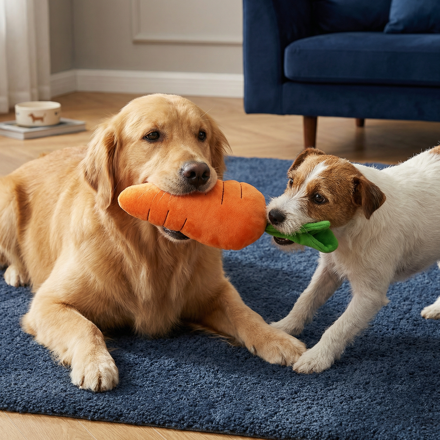 Squeaky Carrot Dog Toy for Stress Relief and Play