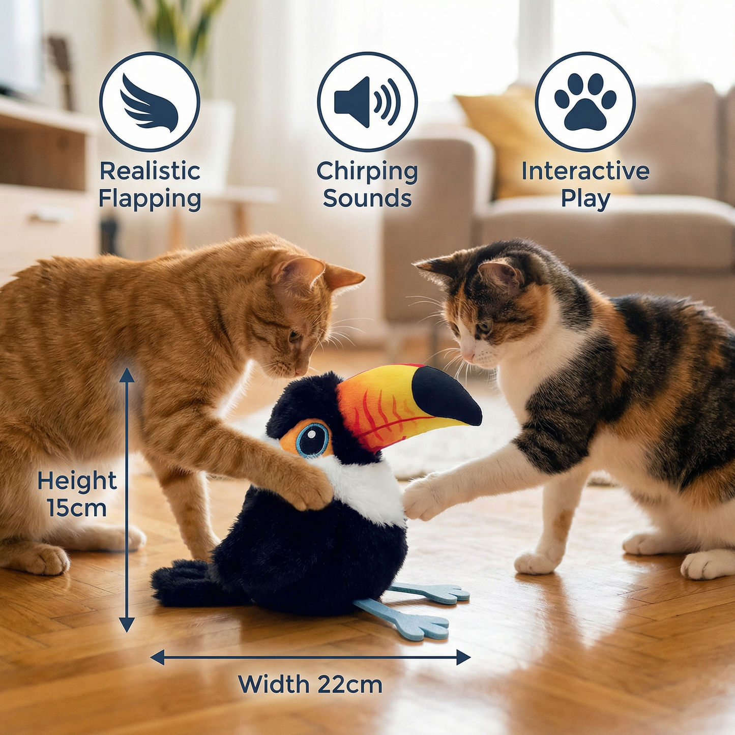 Flapping and Chirping Bird Cat Toy