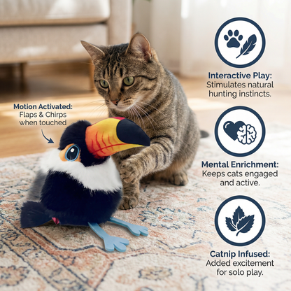 Flapping and Chirping Bird Cat Toy