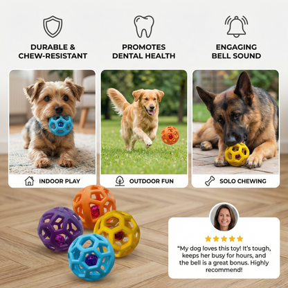 Dog Bell Ball Toy – Resistant Dental Care and Training