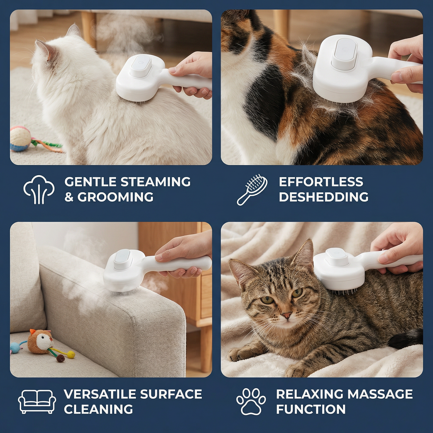 Premium Cat Steamer Brush