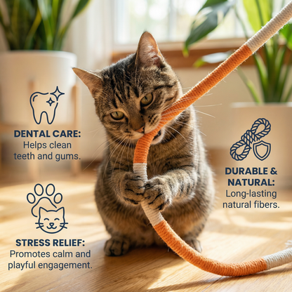Natural Cat Chew Rope – Durable, Dental Care & Stress-Relieving