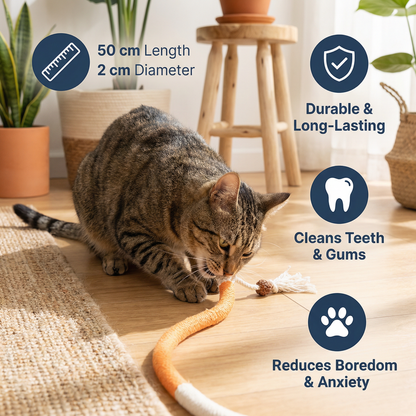 Natural Cat Chew Rope – Durable, Dental Care & Stress-Relieving