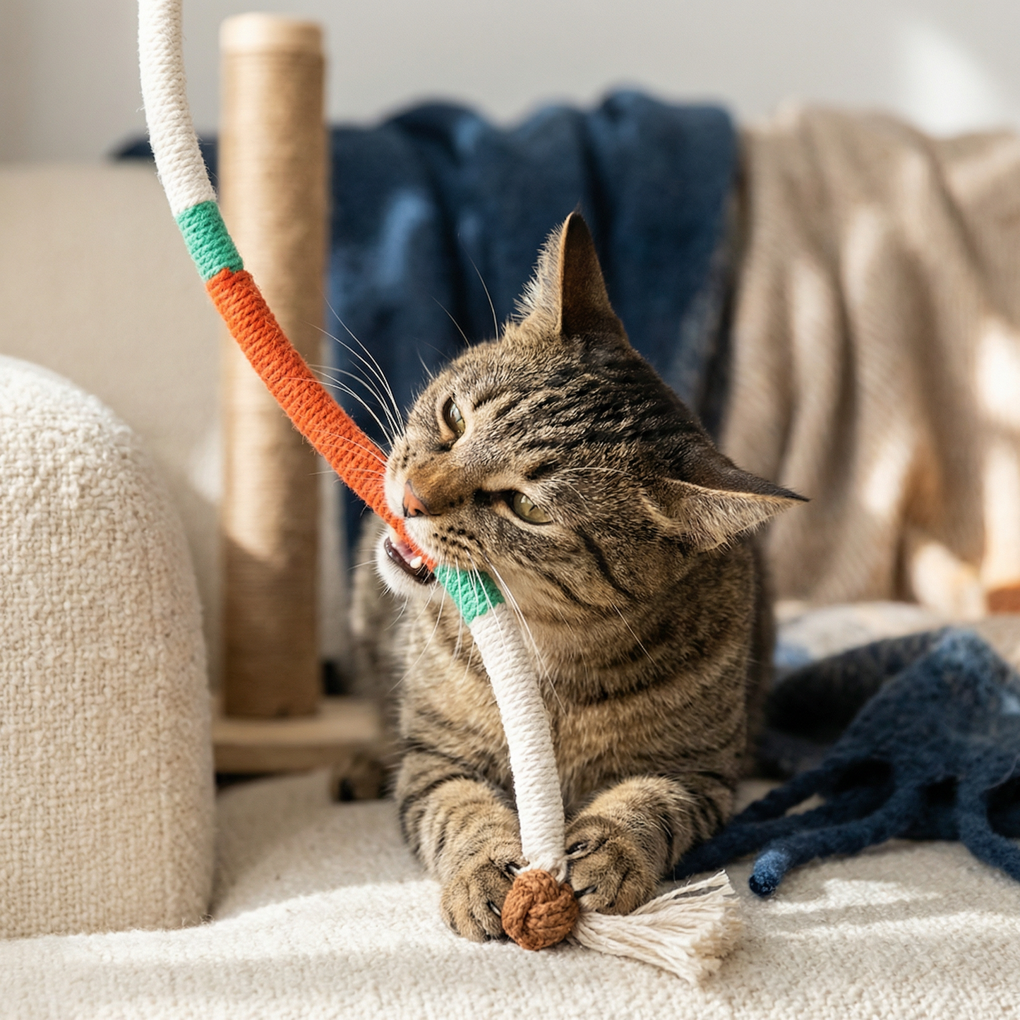 Natural Cat Chew Rope – Durable, Dental Care & Stress-Relieving
