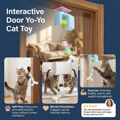 Interactive Door Yo-Yo Cat Toy with Self-Play Function