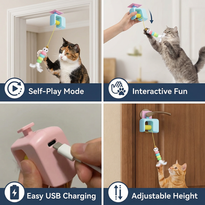 Interactive Door Yo-Yo Cat Toy with Self-Play Function