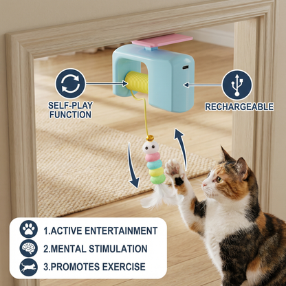 Interactive Door Yo-Yo Cat Toy with Self-Play Function
