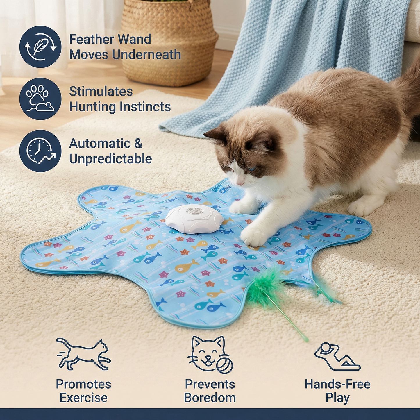 HuntingFun Pro – Automatic Teaser Toy for Active House Cats