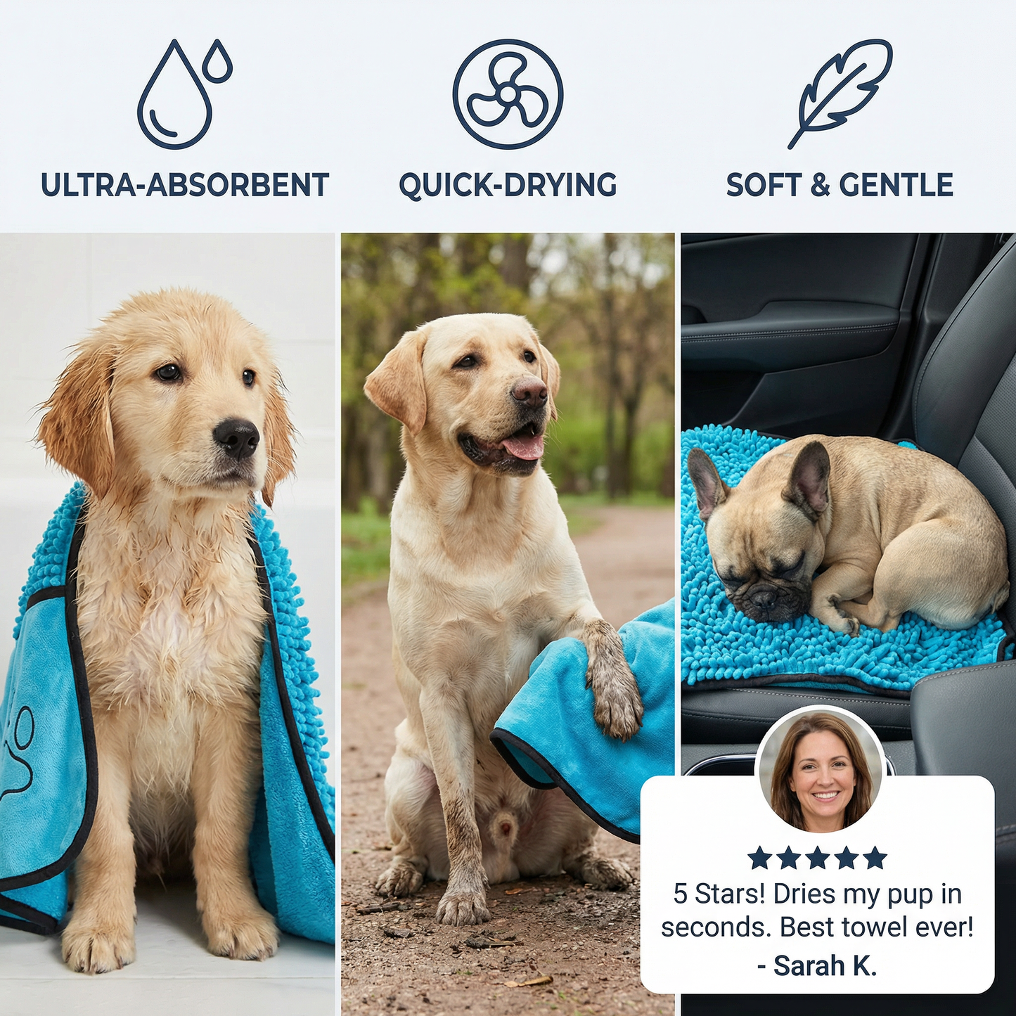 Ultra-Absorbent and Quick-Drying Pet Towel Made of Microfiber