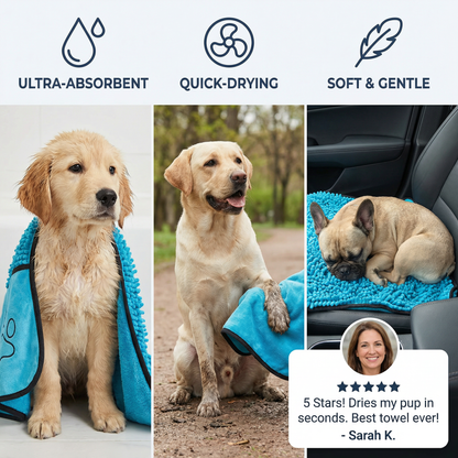 Ultra-Absorbent and Quick-Drying Pet Towel Made of Microfiber
