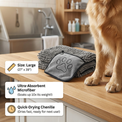 Ultra-Absorbent and Quick-Drying Pet Towel Made of Microfiber