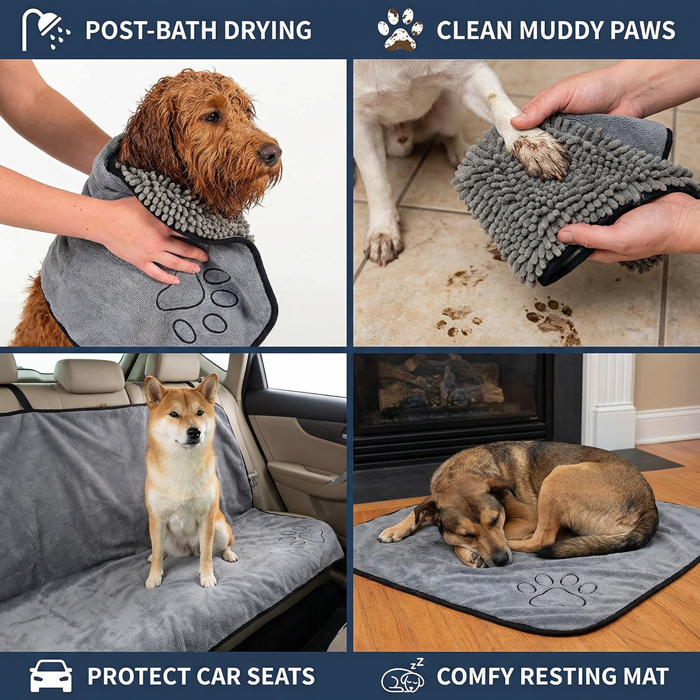 Ultra-Absorbent and Quick-Drying Pet Towel Made of Microfiber