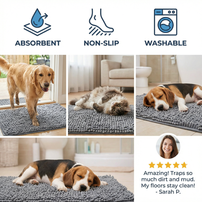 Dog Dirt-Trapping Mat – Absorbent, Non-Slip & Washable