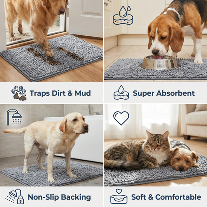 Dog Dirt-Trapping Mat – Absorbent, Non-Slip & Washable