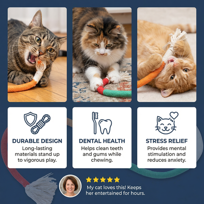 Natural Cat Chew Rope – Durable, Dental Care & Stress-Relieving
