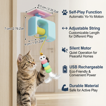 Interactive Door Yo-Yo Cat Toy with Self-Play Function