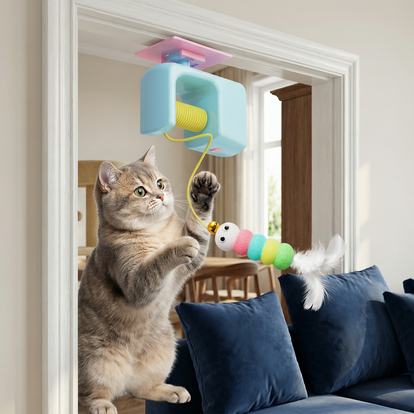 Interactive Door Yo-Yo Cat Toy with Self-Play Function
