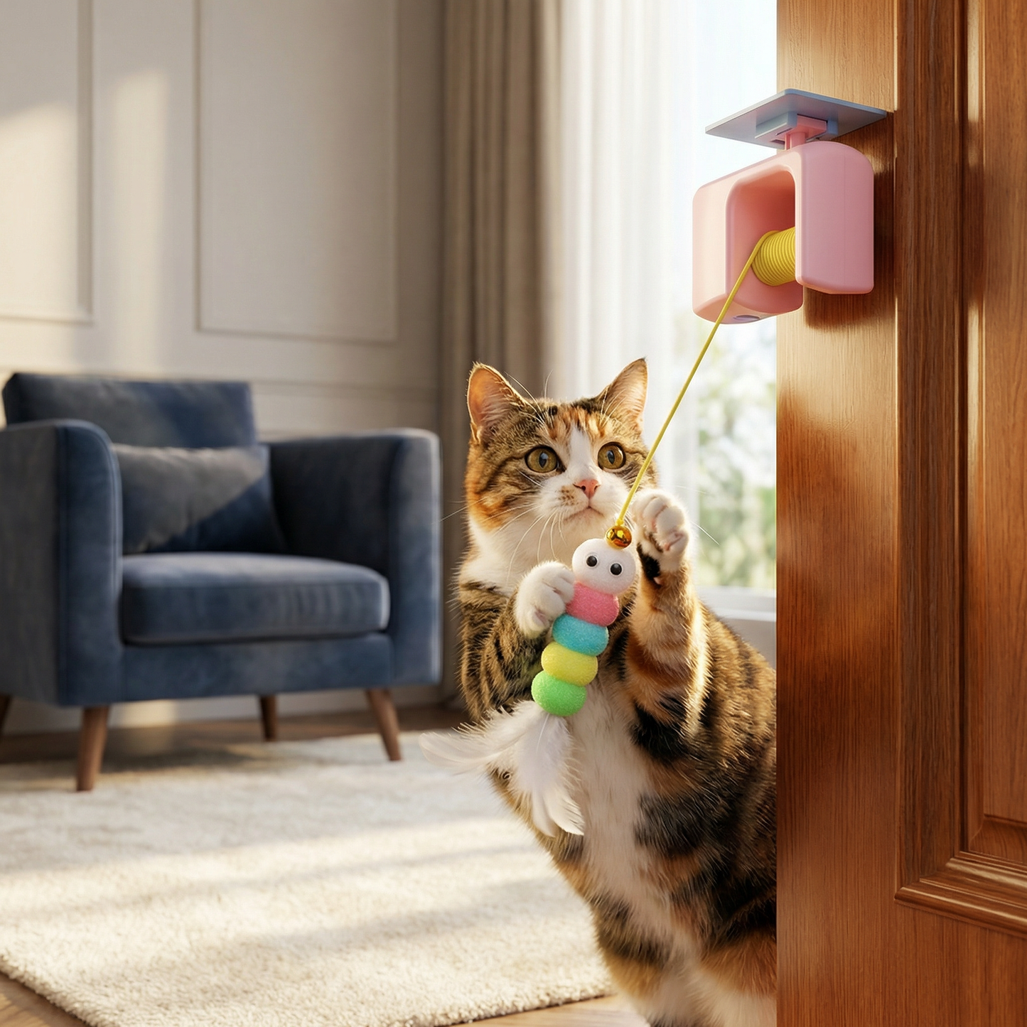 Interactive Door Yo-Yo Cat Toy with Self-Play Function
