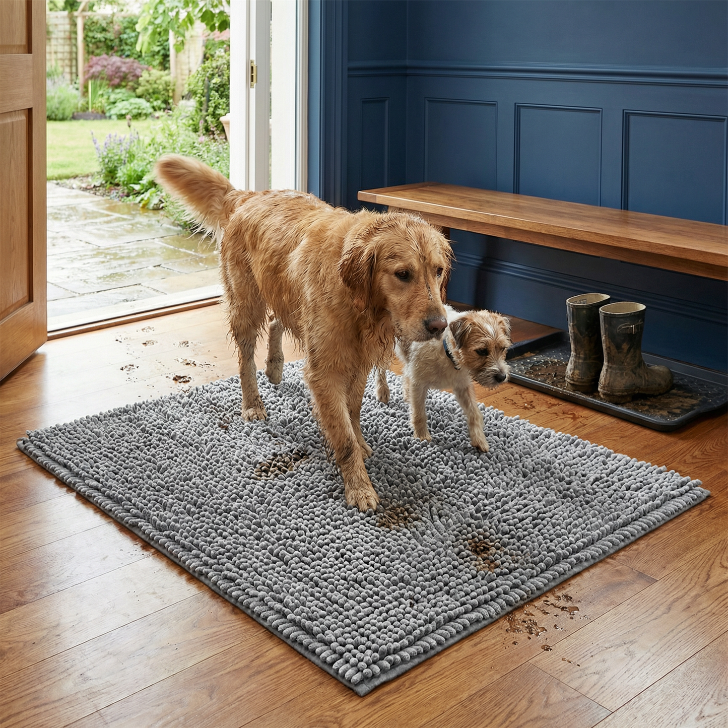 Dog Dirt-Trapping Mat – Absorbent, Non-Slip & Washable