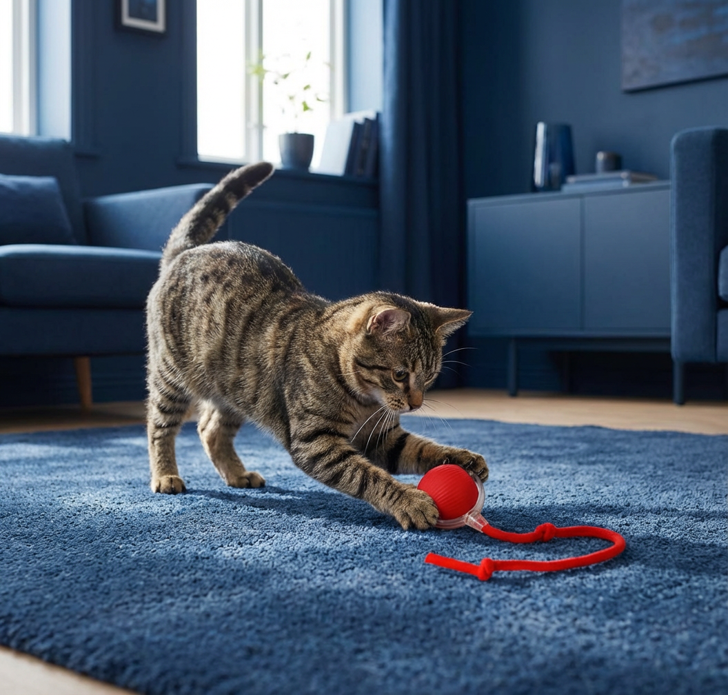 Interactive Ball with Tail for Cats