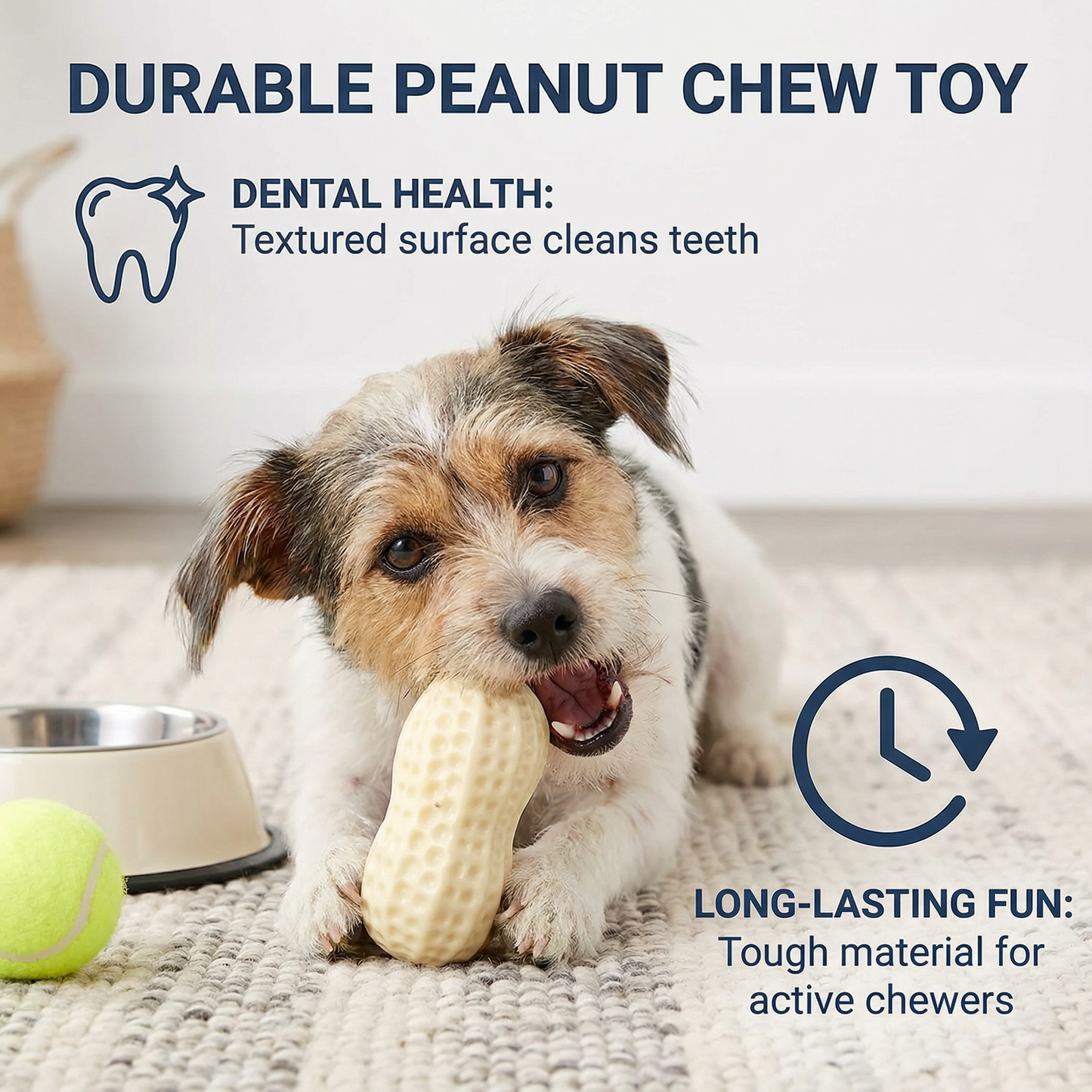 Durable Peanut Chew Toy for Dogs