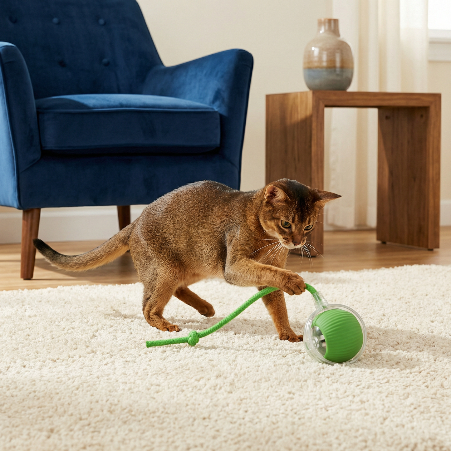 Interactive Ball with Tail for Cats