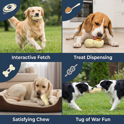 Durable Peanut Chew Toy for Dogs